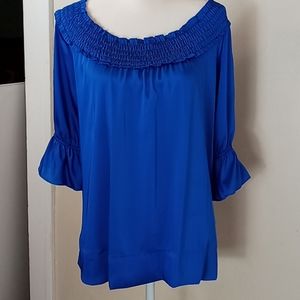 Apostrophre Satin Off Shoulder Top L